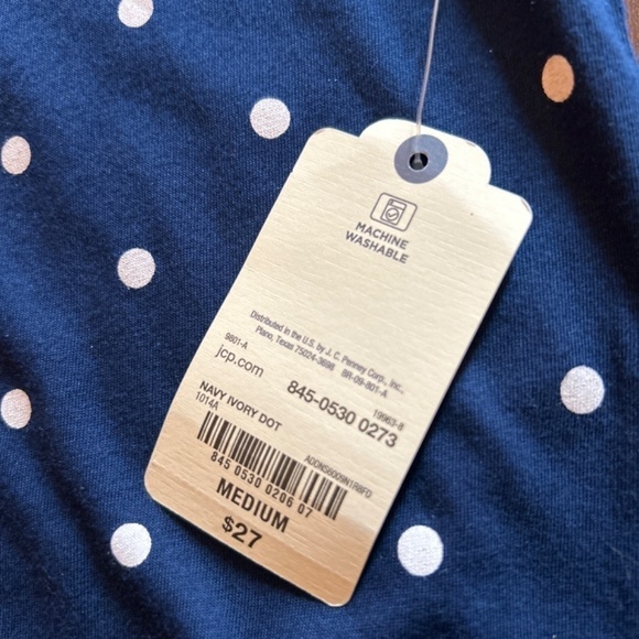 ST JOHN'S BAY Polka Dots Boatneck Blouse size Medium - Picture 5 of 8